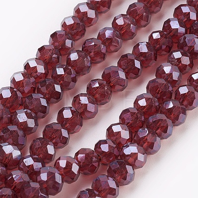 Electroplate Glass Beads Strands X-GLAA-K027-PL-A03-1