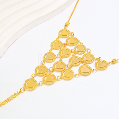 Brass Layered Link Ring Bracelets for Women GT6383-3-1