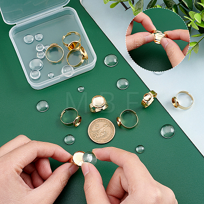 Unicraftale DIY Flat Round Finger Ring Making Kit DIY-UN0003-45-1
