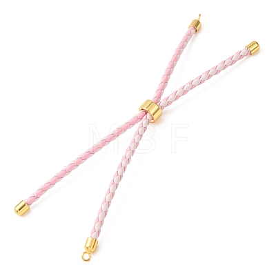 Adjustable Round Braided Microfiber Leather Cord Bracelet Making KK-CBAC260-01G-26-1