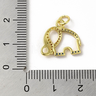 Real 18K Gold Plated Brass Pave Cubic Zirconia Pendants KK-M283-02C-02-1