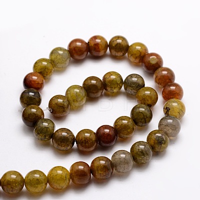 Dyed Natural Agate Round Beads Strands G-E321A-6mm-03-1