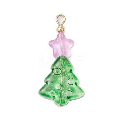 Star Transparent Glass Charms PALLOY-JF02751-1