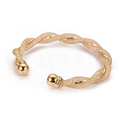 Long-Lasting Plated Brass Cuff Bangles BJEW-E370-13G-1