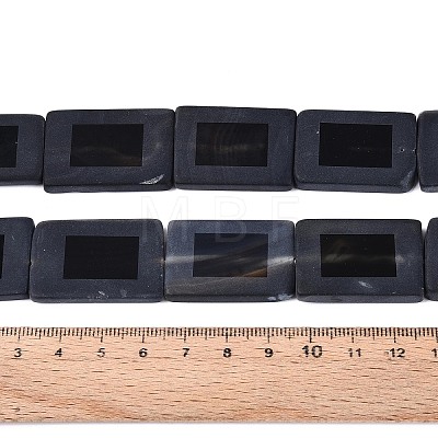 Dyed & Heated Natural  Black Agate Beads Strands G-T144-25B-02-1