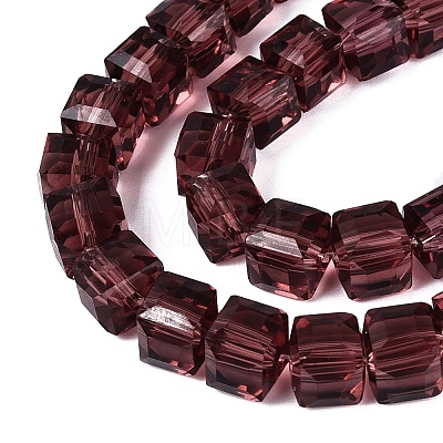 Transparent Glass Beads Strands GLAA-R041-8x8mm-A10-1