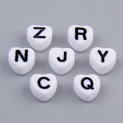 White Opaque Acrylic Enamel Beads MACR-SZ0001-28-1