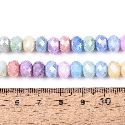 Anti-Tarnish Electroplate Rondelle Glass Beads Strands X-EGLA-T021-8mm-17-01-1