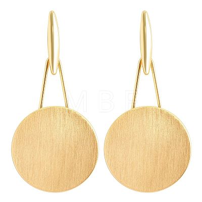 Alloy Flat Round Dangle Stud Earrings FS-WG56DB5-02-1