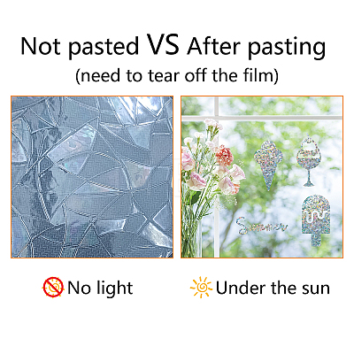 Waterproof PVC Colored Laser Stained Window Film Adhesive Stickers DIY-WH0256-085-1