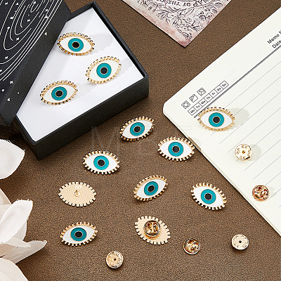 12Pcs Evil Eye Enamel Pin JEWB-FH0002-98-1