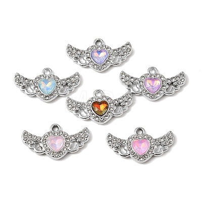 UV Plating Alloy Glass Pendants FIND-K032-26P-1