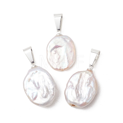 Natural Nucleated Baroque Keshi Pearl Pendants PALLOY-JF05470-03-1