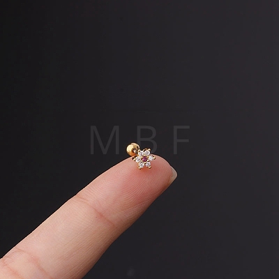 Brass Micro Pave Cubic Zirconia Stud Earring WGF347E-09-1