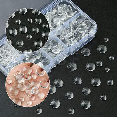 400Pcs Transparent Glass Cabochons GGLA-YW0001-15-1