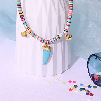 Flat Round Handmade Polymer Clay Beads LS-CLAY-R067-8.0mm-38-1