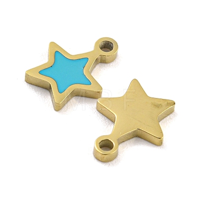 316 Surgical Stainless Steel Enamel Charms STAS-M073-41G-1