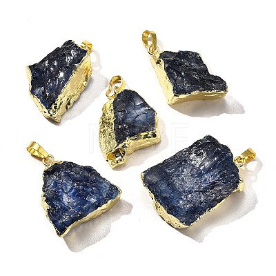 Raw Rough Natural Dyed Quartz Crystal Pendants G-G895-05LG-06-1