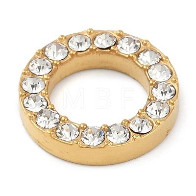 PVD Vacuum Plating 304 Stainless Steel Crystal Rhinestone Linking Rings STAS-Z082-01G-01-1