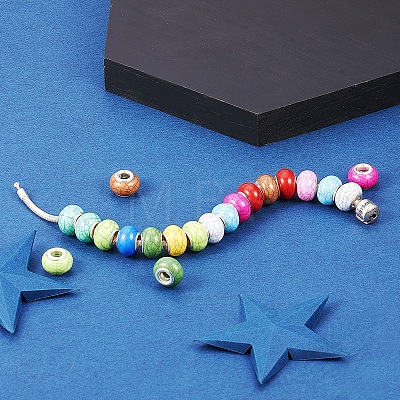 Imitation Turquoise Style Resin European Beads OPDL-Q132-M-1