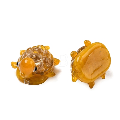 Handmade Gold Sand Lampwork Beads LAMP-K044-01-1