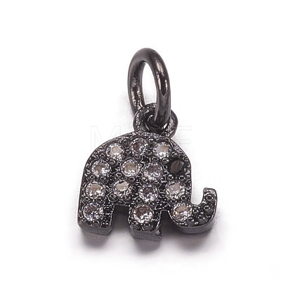 Brass Micro Pave Cubic Zirconia Pendants ZIRC-K070-42-1