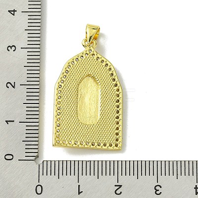 Real 18K Gold Plated Brass Micro Pave Clear Cubic Zirconia Pendants KK-H472-12G-01-1