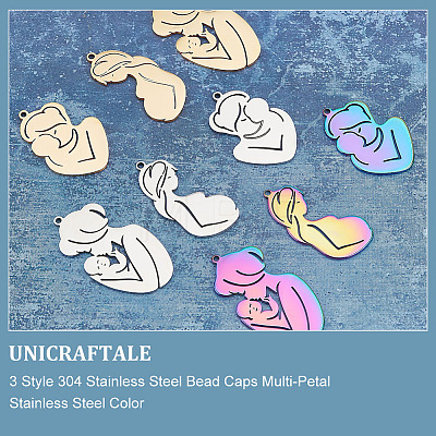 Unicraftale 9Pcs 9 Style 304 Stainless Steel Pendants STAS-UN0039-26-1