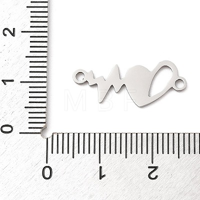 201 Stainless Steel Heart Connector Charms STAS-Q341-05P-1