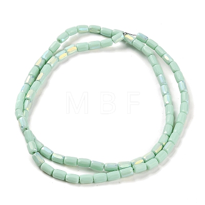 Frosted Imitation Jade Glass Beads Strands GLAA-P058-07A-10-1