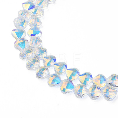 Electroplate Transparent Glass Beads Strands EGLA-N002-36-C01-1