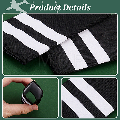 AHADERMAKER 4 Pairs 2 Colors Rectangle Polyester Pilot Epaulettes FIND-GA0003-89-1