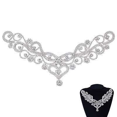 Flower Hotfix Rhinestone Iron on Patches Appliques DIY-WH0671-064A-1