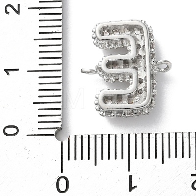 Brass Micro Pave Cubic Zirconia Letter Links KK-I717-04E-P-1