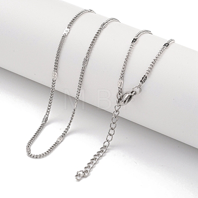 Non-Tarnish 304 Stainless Steel Curb Chain Necklaces NJEW-R266-03P-1