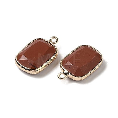 Natural Red Jasper Faceted Pendants G-Q169-06G-04-1