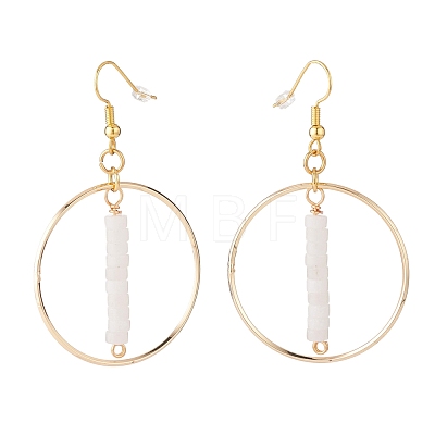 Natural White Jade Beads Dangle Earrings for Women EJEW-JE04710-01-1