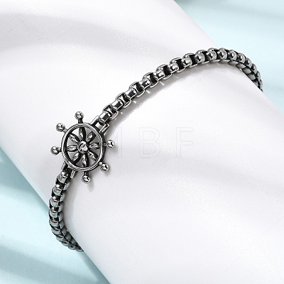 304 Stainless Steel Link Bracelets STAS-H263-28AS-1