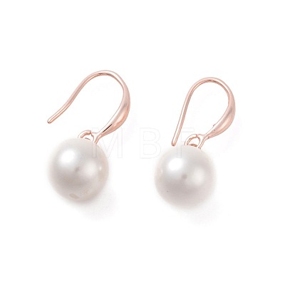 Shell Pearl Dangle Earrings EJEW-F233-01-1