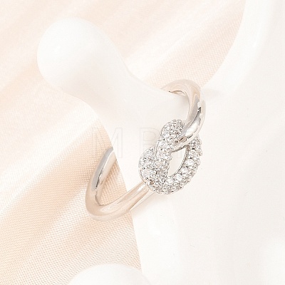 Brass Micro Pave Cubic Zirconia Finger Rings RJEW-C153-01P-02-1