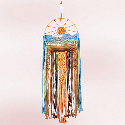 Hand-Woven Polyester Macrames Wall Decorations HJEW-WH20020-003C-1