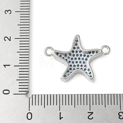 Brass Micro Pave Deep Sky Blue Cubic Zirconia Connector Charms KK-C086-14P-02-1