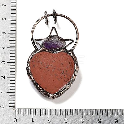 Natural Red Jasper & Amethyst Big Pendants G-A221-04E-1