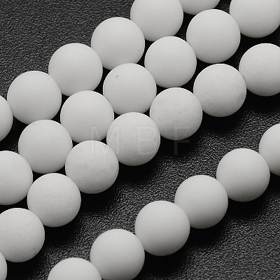 Natural White Jade Beads Strands G-D695-8mm-1