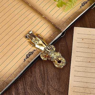Alloy Hand Shaped Bookmark Clip AJEW-CP0006-94A-G-1