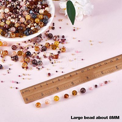 2 Bag Glass Round Beads Set JX547J-1