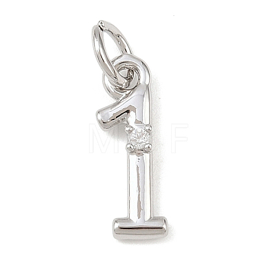 Brass Micro Pave Clear Cubic Zirconia Charms KK-P339-27P-01-1