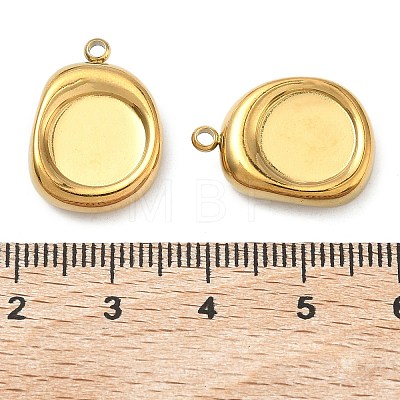 304 Stainless Steel Pendant Cabochon Settings STAS-C167-07C-G-1