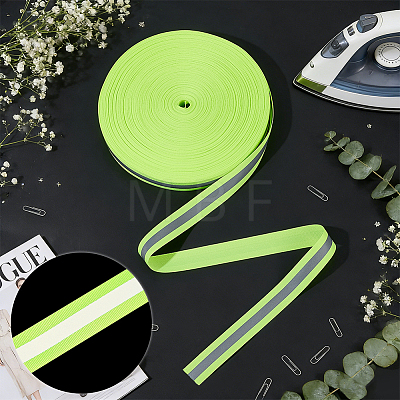 Reflective Polyester Ribbons SRIB-WH0011-476-1