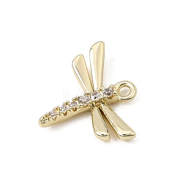 Brass Micro Pave Clear Cubic Zirconia Charms CU-CBA3D76-03G-01-1